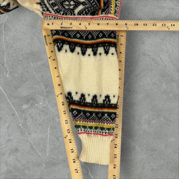 Vtg 90s Dale of Norway Wool Knit Sweater in Black and Cream W/ Color Accents  XS - Picture 7 of 8